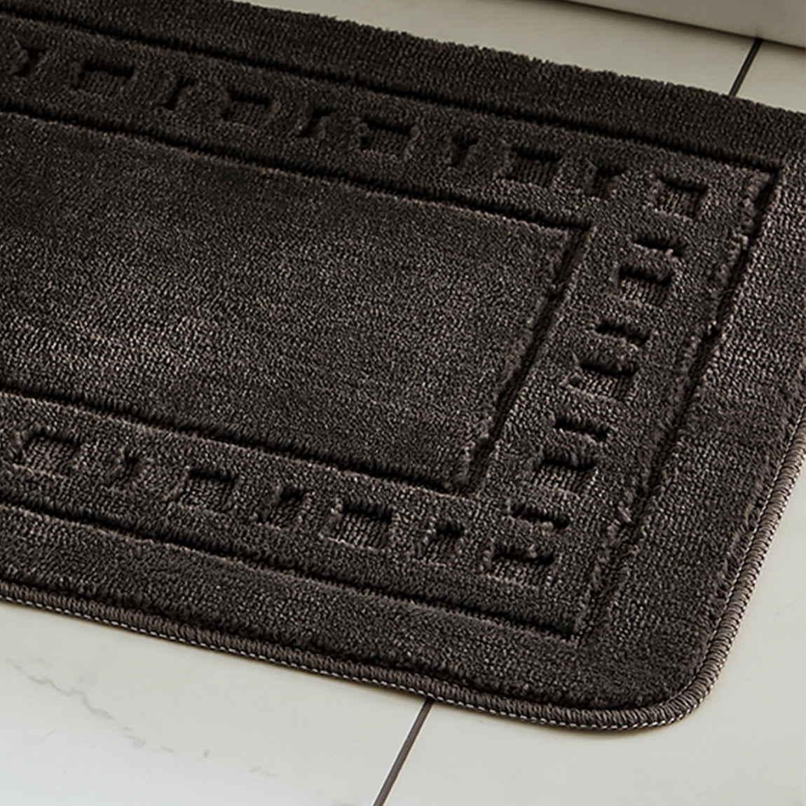Catherine Lansfield Armoni Bath Mat and Pedestal Mat Grey