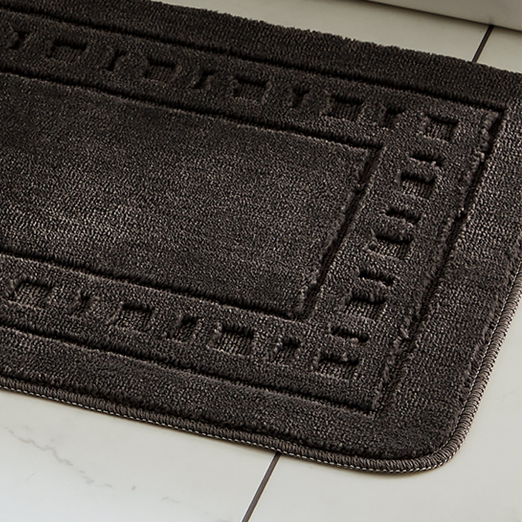 Catherine Lansfield Armoni Bath Mat and Pedestal Mat Grey