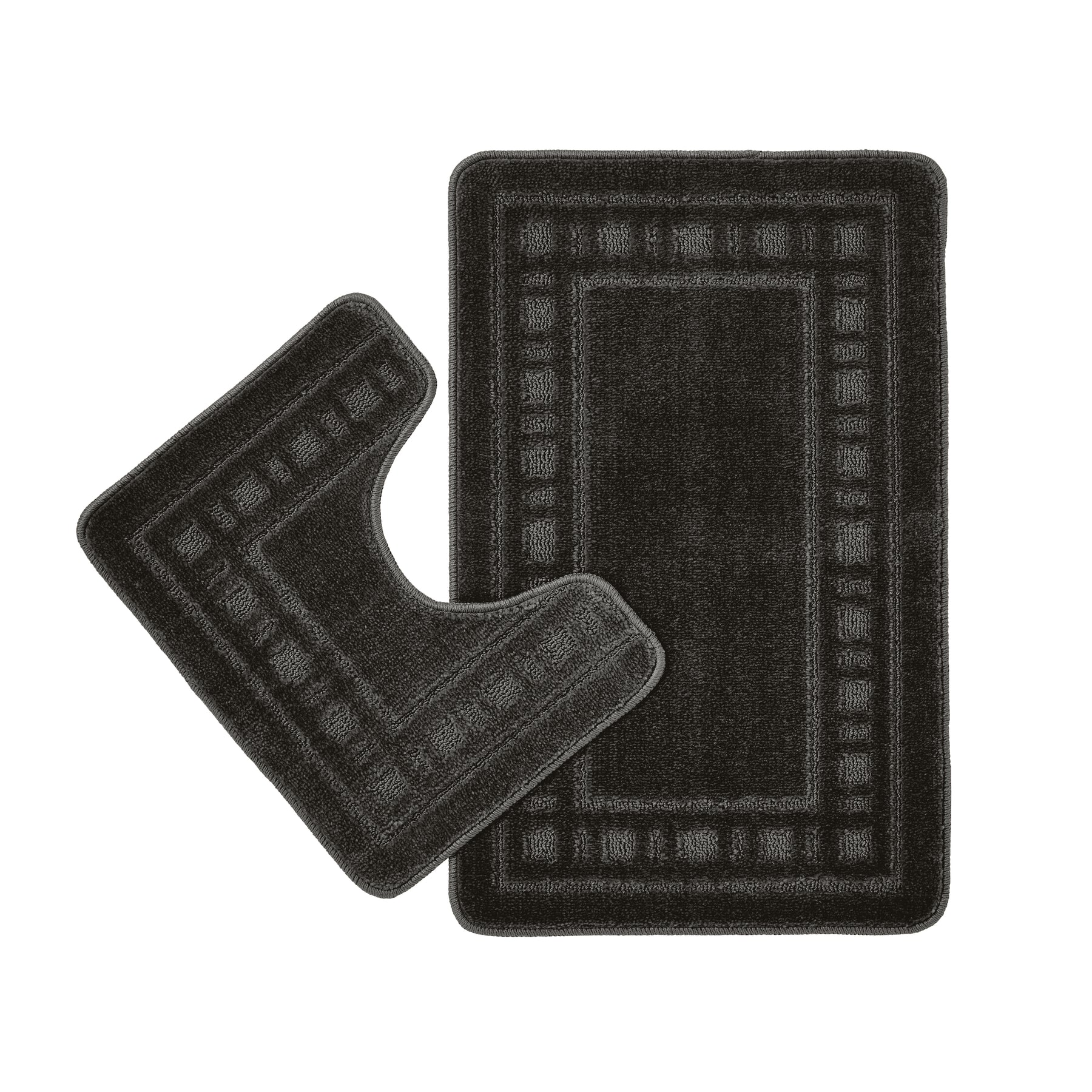 Catherine Lansfield Armoni Bath Mat and Pedestal Mat Grey