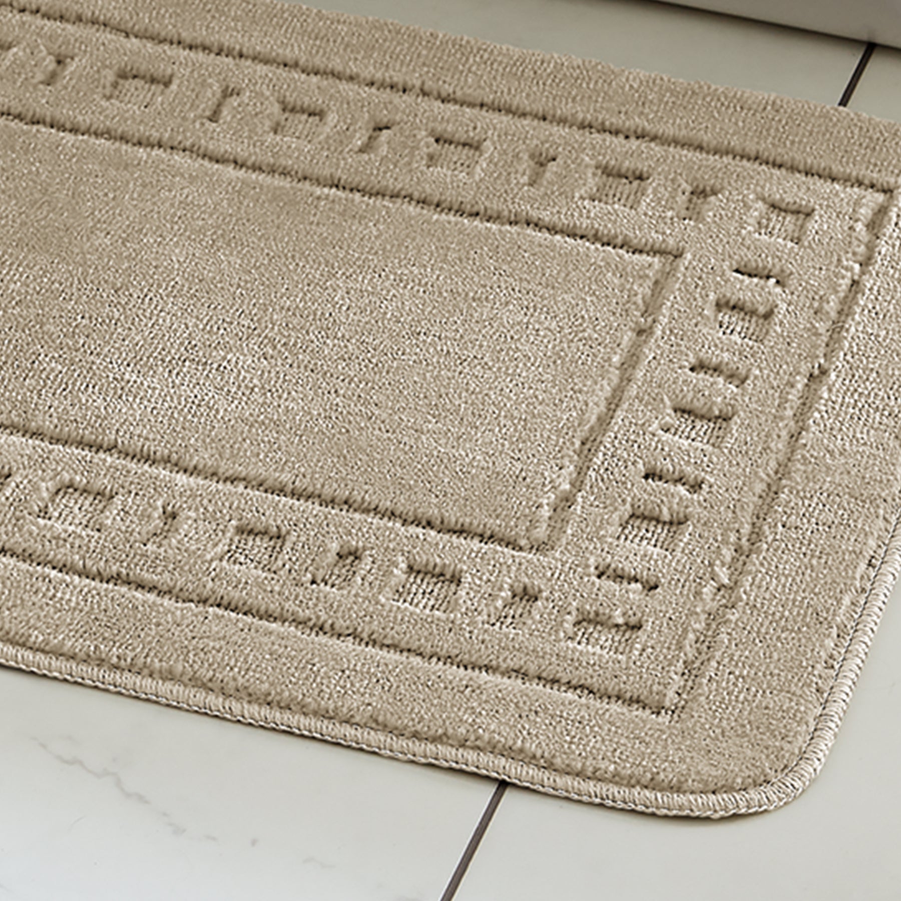 Catherine Lansfield Armoni Bath Mat and Pedestal Mat Natural
