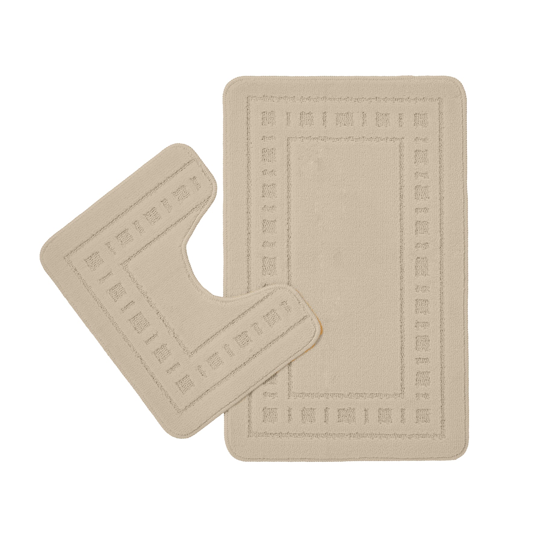 Catherine Lansfield Armoni Bath Mat and Pedestal Mat Natural