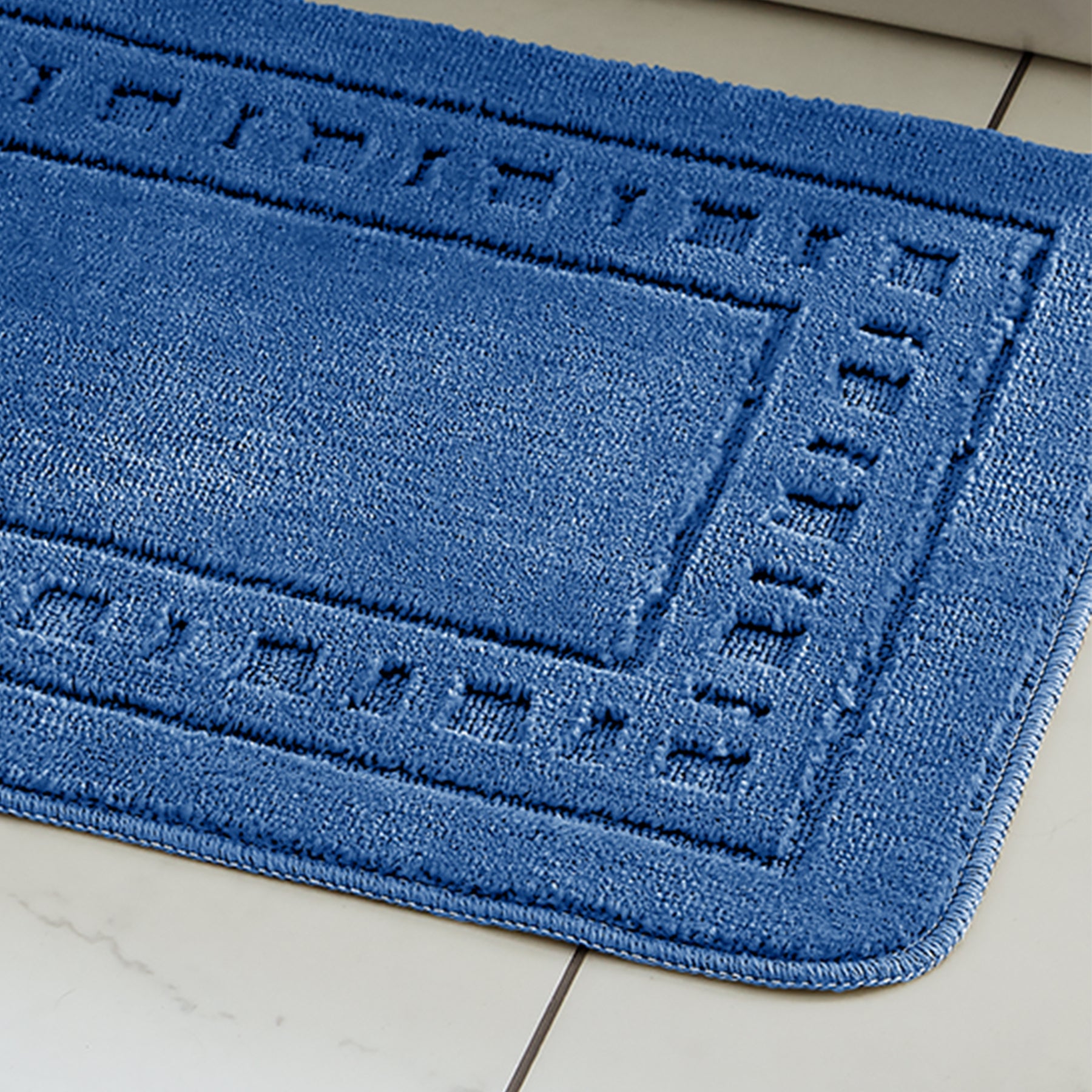 Catherine Lansfield Armoni Bath Mat and Pedestal Mat Navy