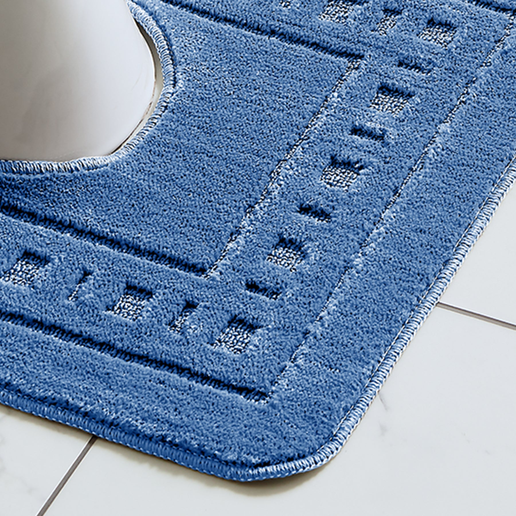 Catherine Lansfield Armoni Bath Mat and Pedestal Mat Navy