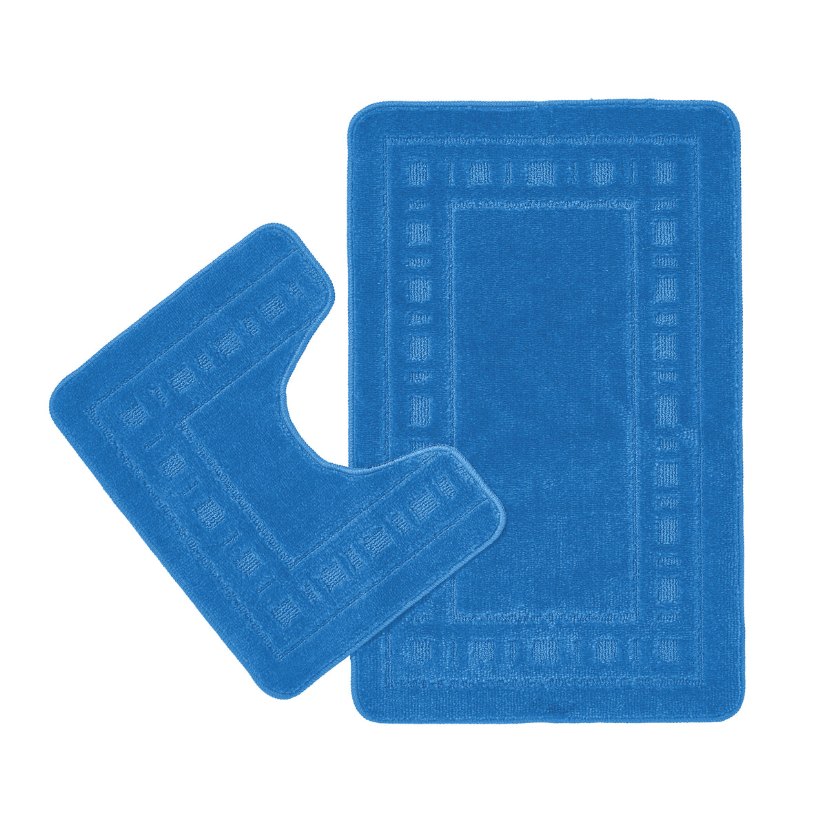 Catherine Lansfield Armoni Bath Mat and Pedestal Mat Navy