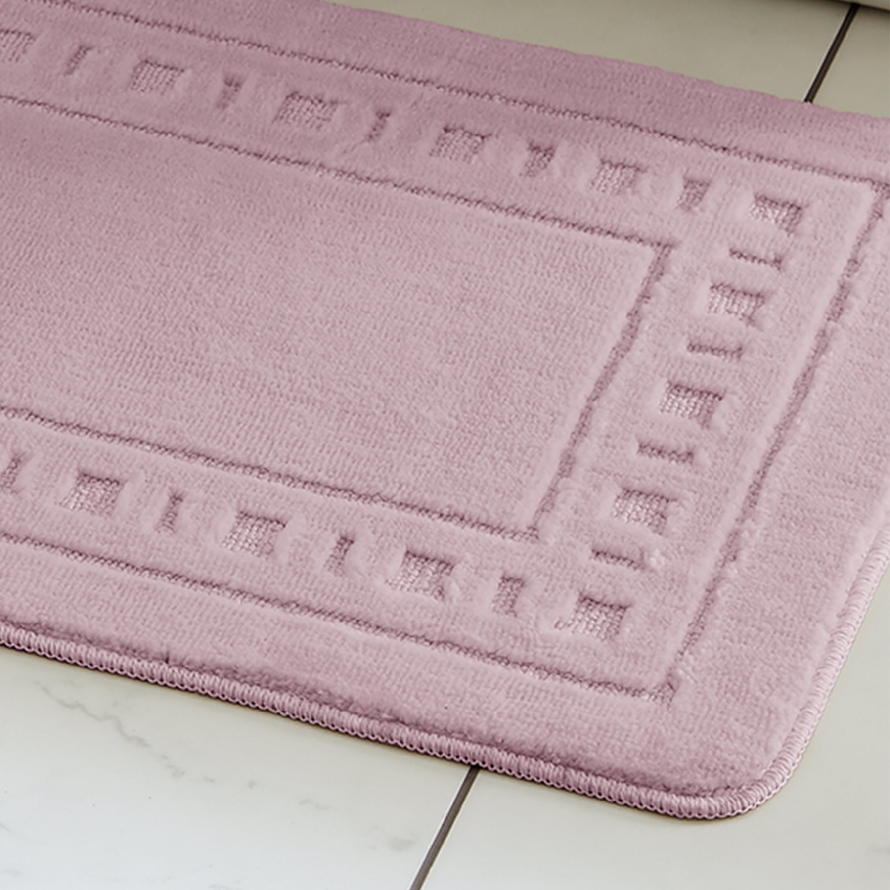 Catherine Lansfield Armoni Bath Mat and Pedestal Mat Pink