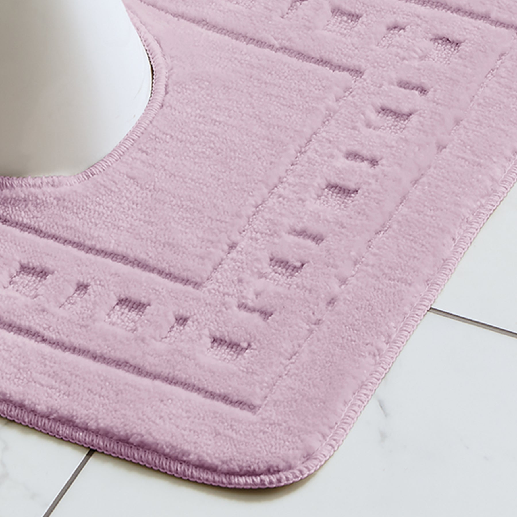 Catherine Lansfield Armoni Bath Mat and Pedestal Mat Pink