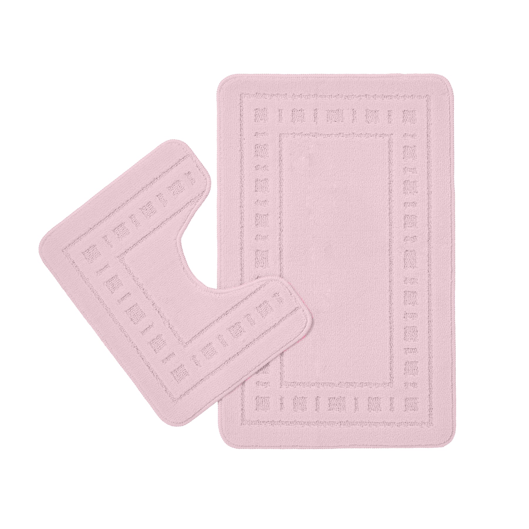 Catherine Lansfield Armoni Bath Mat and Pedestal Mat Pink