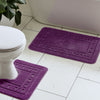 Catherine Lansfield Quick Dry Cotton Bath Mat and Pedestal Set Plum