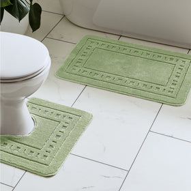 Catherine Lansfield Armoni Bath Mat and Pedestal Mat Sage