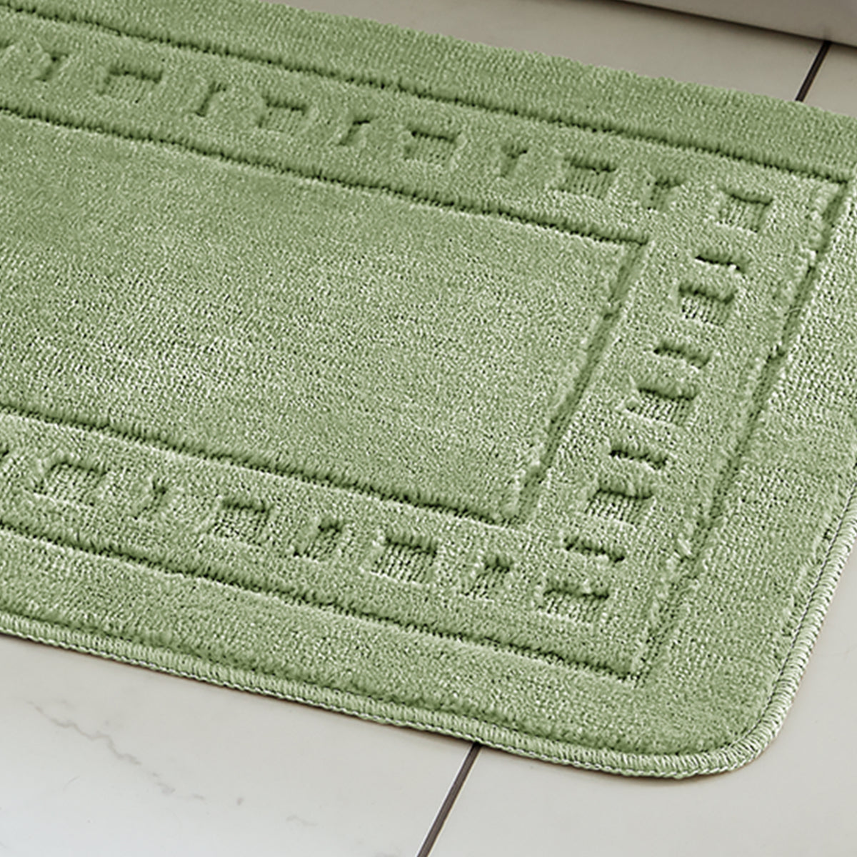 Catherine Lansfield Armoni Bath Mat and Pedestal Mat Sage