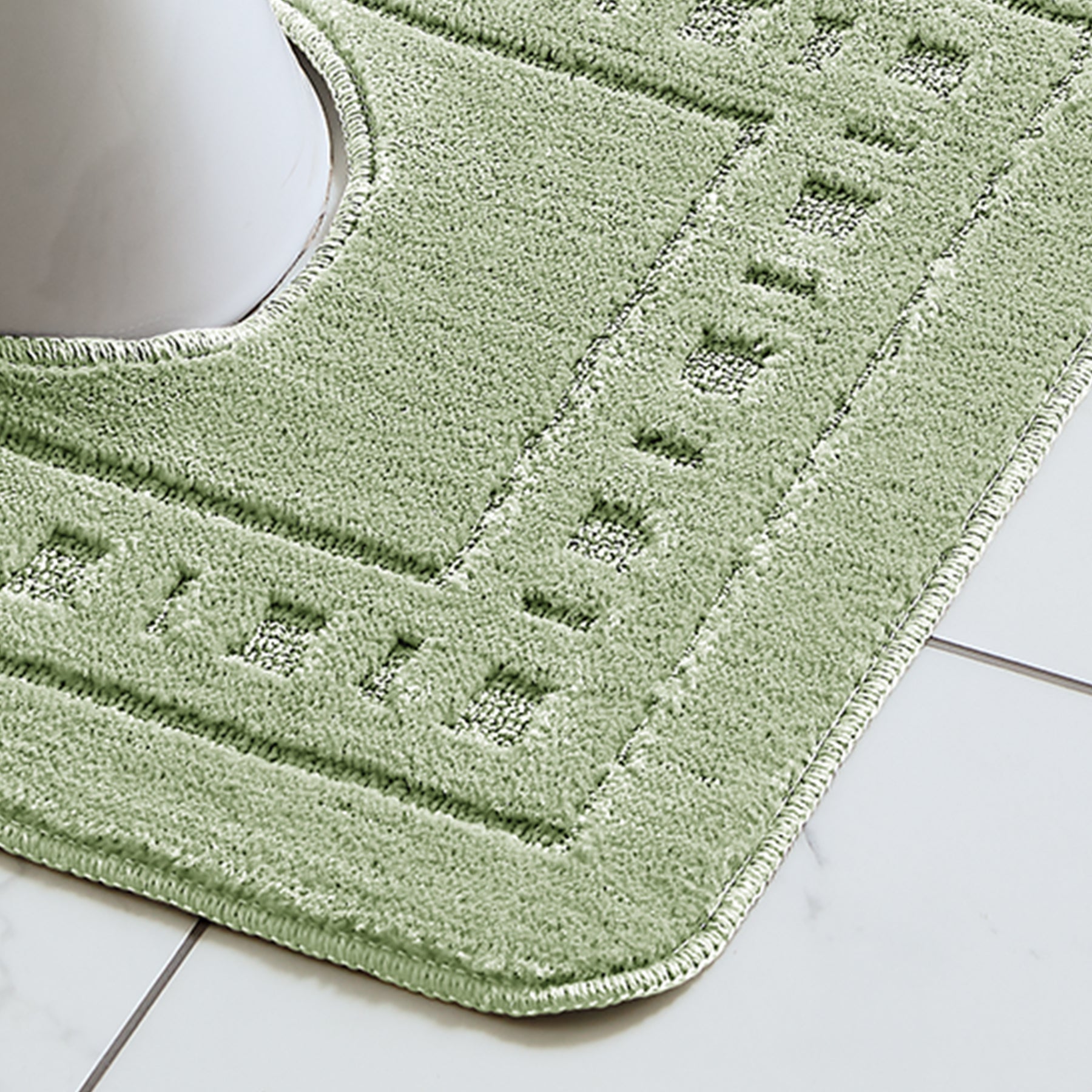 Catherine Lansfield Armoni Bath Mat and Pedestal Mat Sage