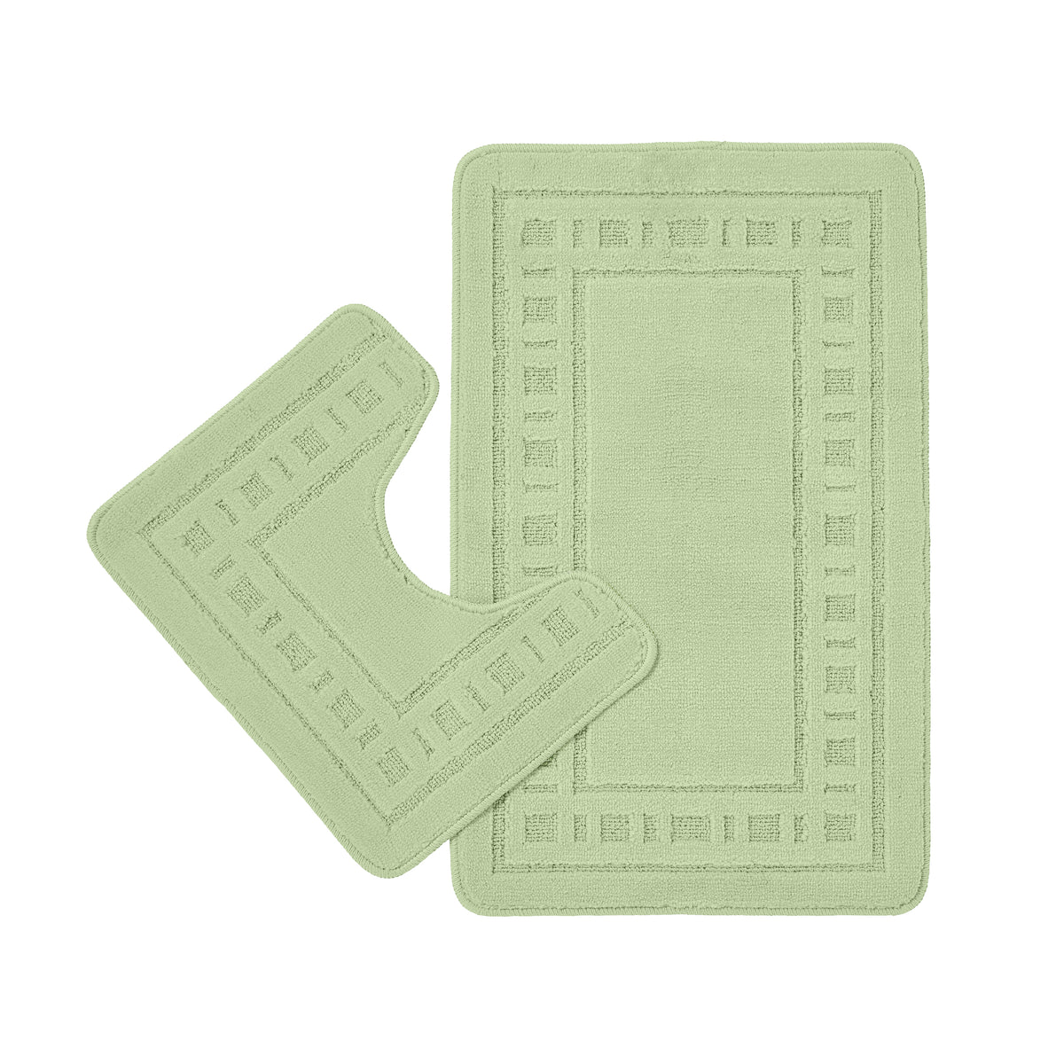 Catherine Lansfield Armoni Bath Mat and Pedestal Mat Sage