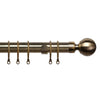 25-28mm Pristine Ball Pole Extendable Curtain Pole Antique Brass