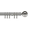 25-28mm Pristine Ball Pole Extendable Curtain Pole Chrome