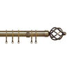 25-28mm Pristine Cage Pole Extendable Curtain Pole Antique Brass
