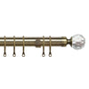 25-28mm Pristine Crystal Pole Extendable Curtain Pole Antique Brass