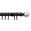 25-28mm Pristine Crystal Pole Extendable Curtain Pole Black