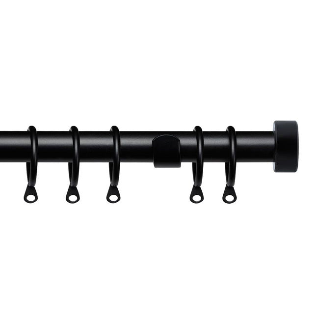 25-28mm Pristine Stud End Cap Pole Extendable Curtain Pole Black
