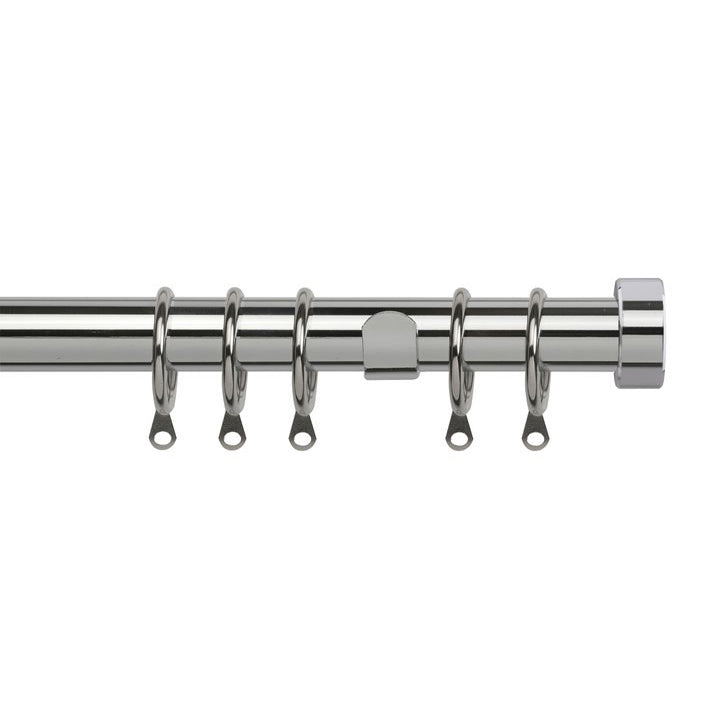 25-28mm Pristine Stud End Cap Pole Extendable Curtain Pole Chrome