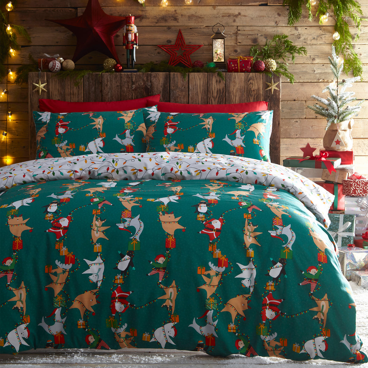 Furn Santas Workshop Festive Junior Childrens Bedding Green