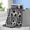 Catherine Lansfield Football 130cm x 170cm Fleece Throw Grey