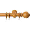 28mm Woodland Ball Wooden Curtain Pole Antique Pine
