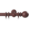 28mm Woodland Ball Wooden Curtain Pole Dark Oak