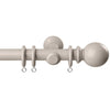 28mm Woodland Ball Wooden Curtain Pole Grey