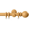 28mm Woodland Ball Wooden Curtain Pole Natural Oak
