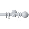 28mm Woodland Ball Wooden Curtain Pole White