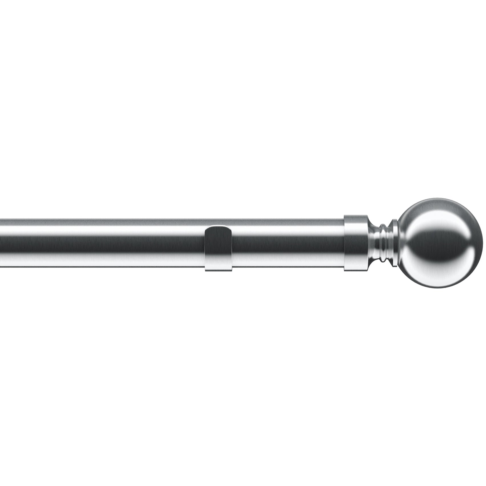 Ball 28mm Eyelet Curtain Pole Satin Silver