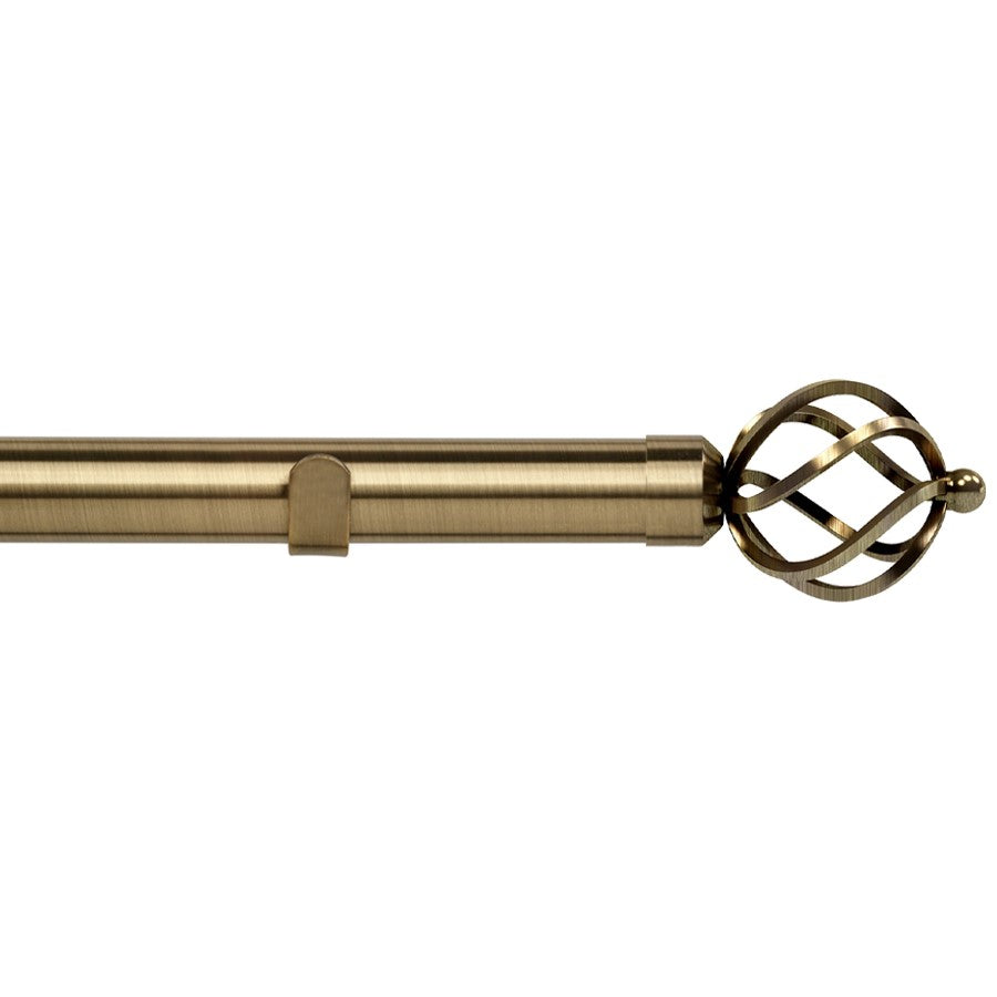 Cage 28mm Eyelet Curtain Pole Antique Brass