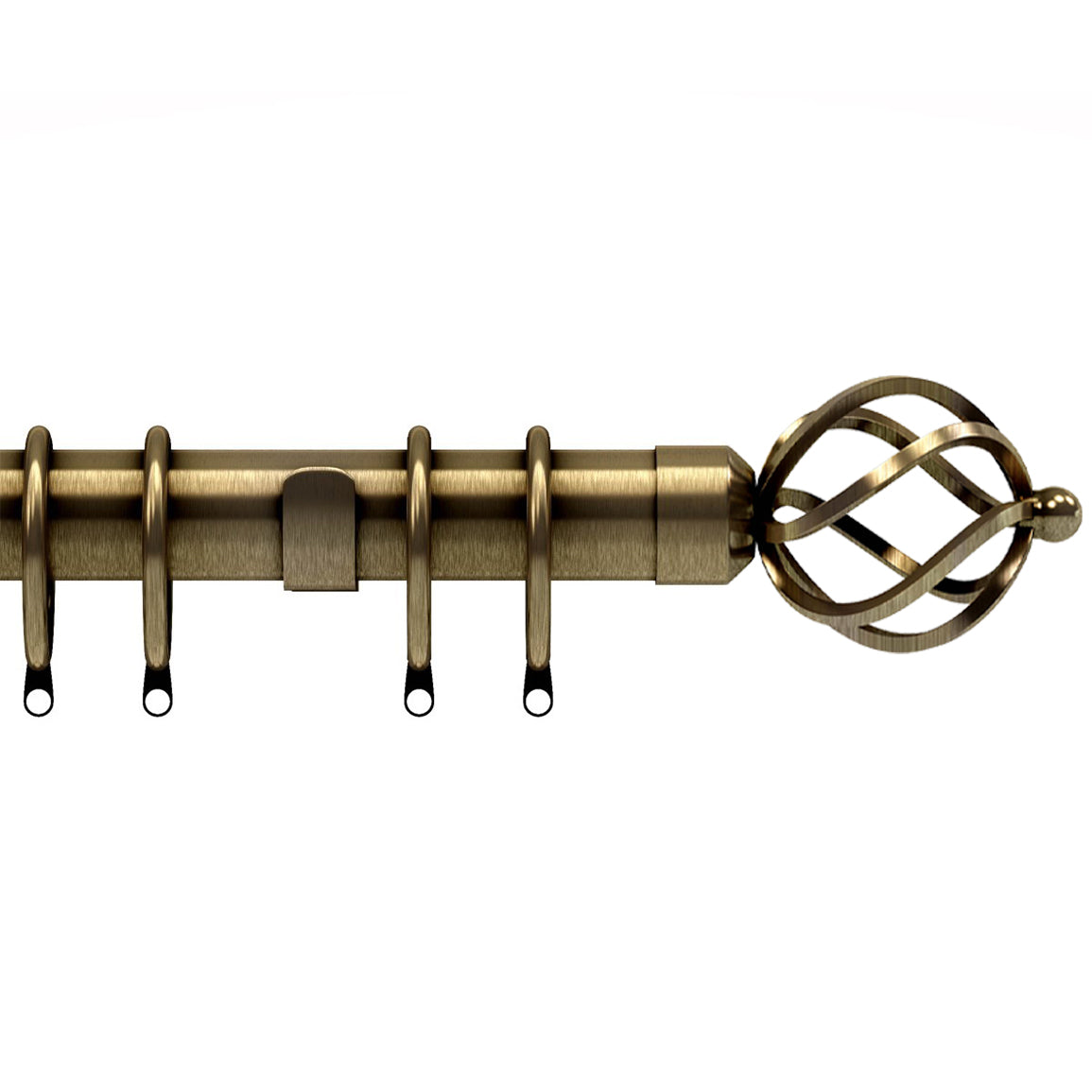 Cage 28mm Curtain Pole Antique Brass