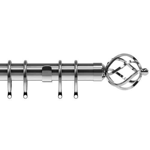 Cage 28mm Curtain Pole Chrome