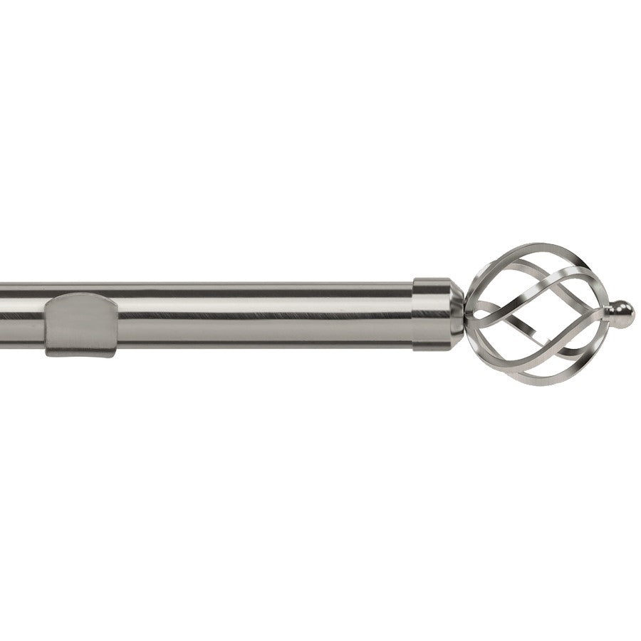 Cage 28mm Eyelet Curtain Pole Satin Silver