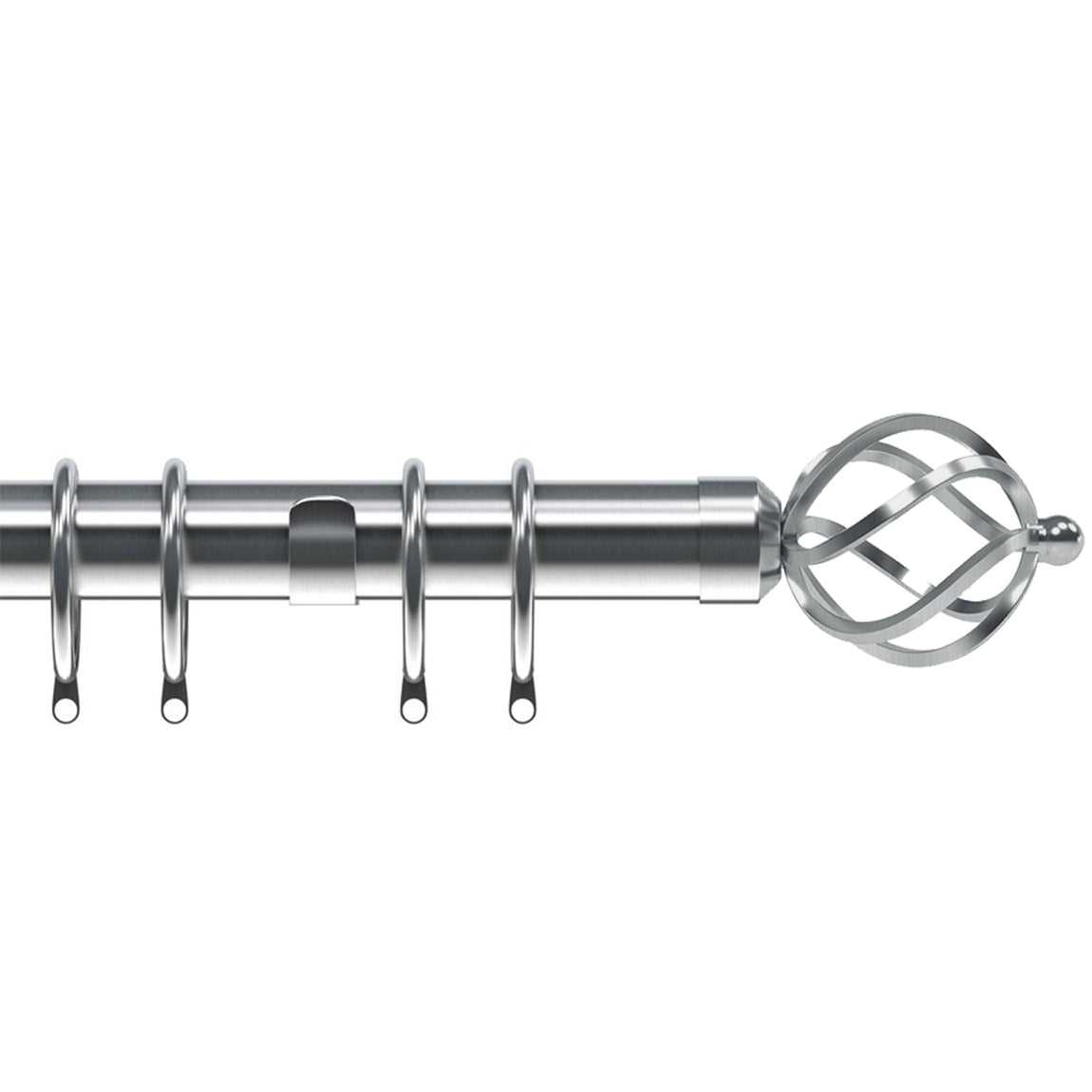Cage 28mm Curtain Pole Satin Silver
