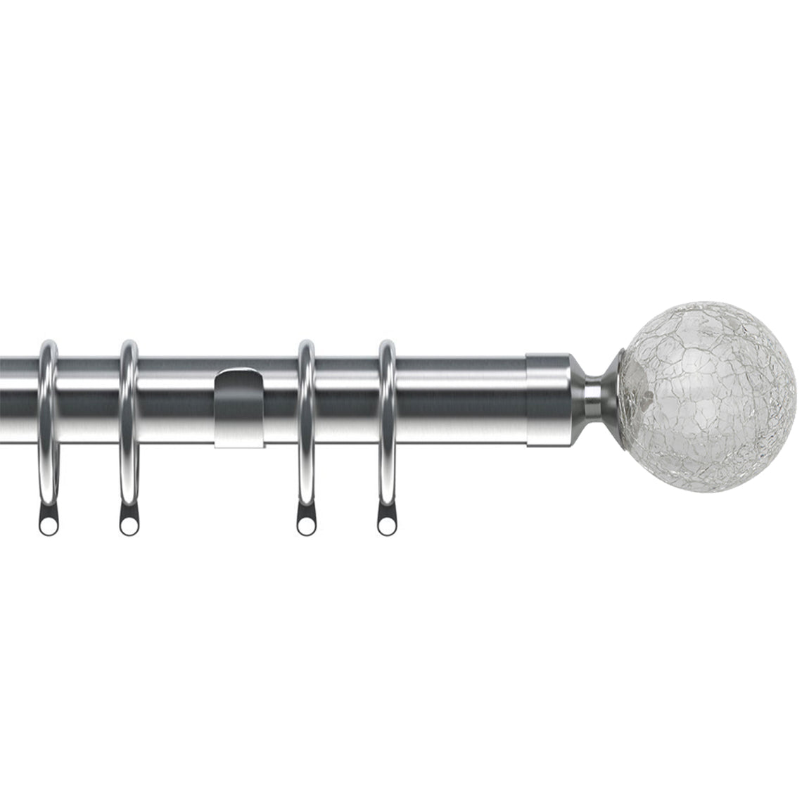 Crash 28mm Curtain Poles Satin Silver