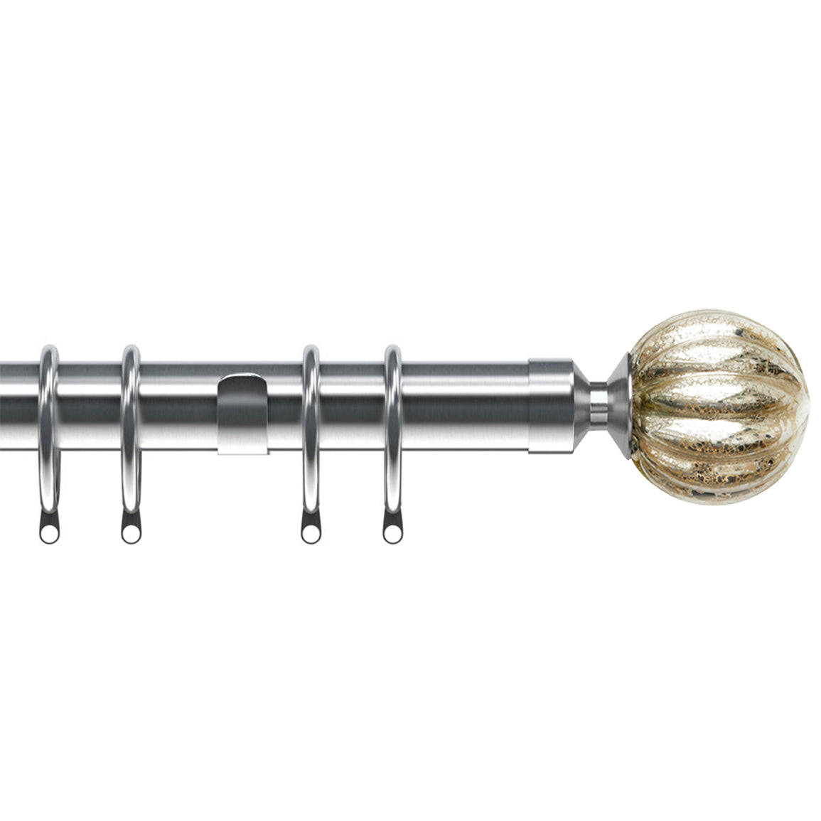 28mm Dynasty Curtain Pole Satin Silver