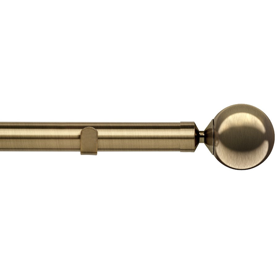Sphere 28mm Eyelet Curtain Pole Antique Brass