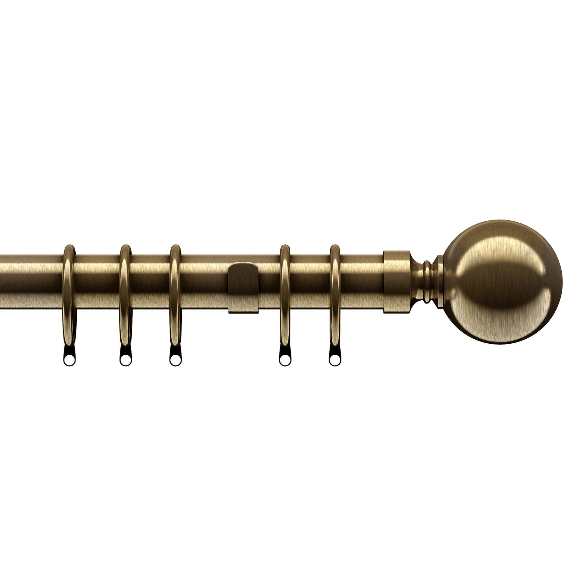 Ball 28mm Metal Curtain Pole Antique Brass