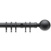 Ball 28mm Metal Curtain Pole Black