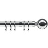 Ball 28mm Metal Curtain Pole Chrome