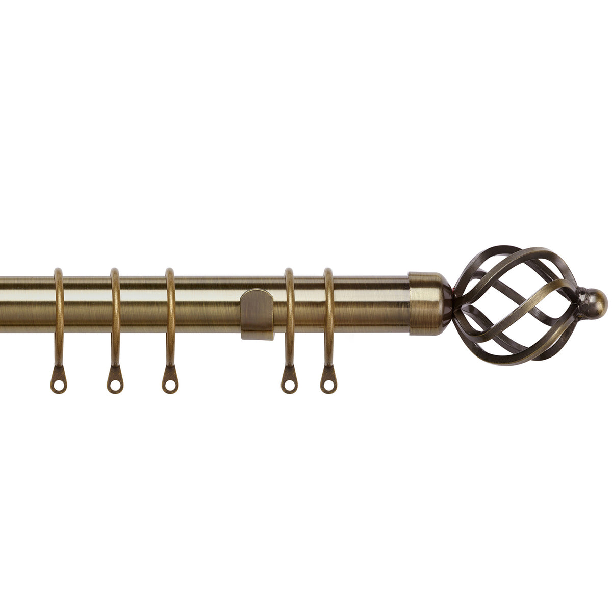 Cage 28mm Metal Curtain Pole Antique Brass