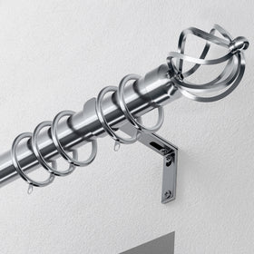 Cage 28mm Metal Curtain Pole Satin Silver