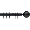 28mm Nikola Ball Metal Curtain Pole Black