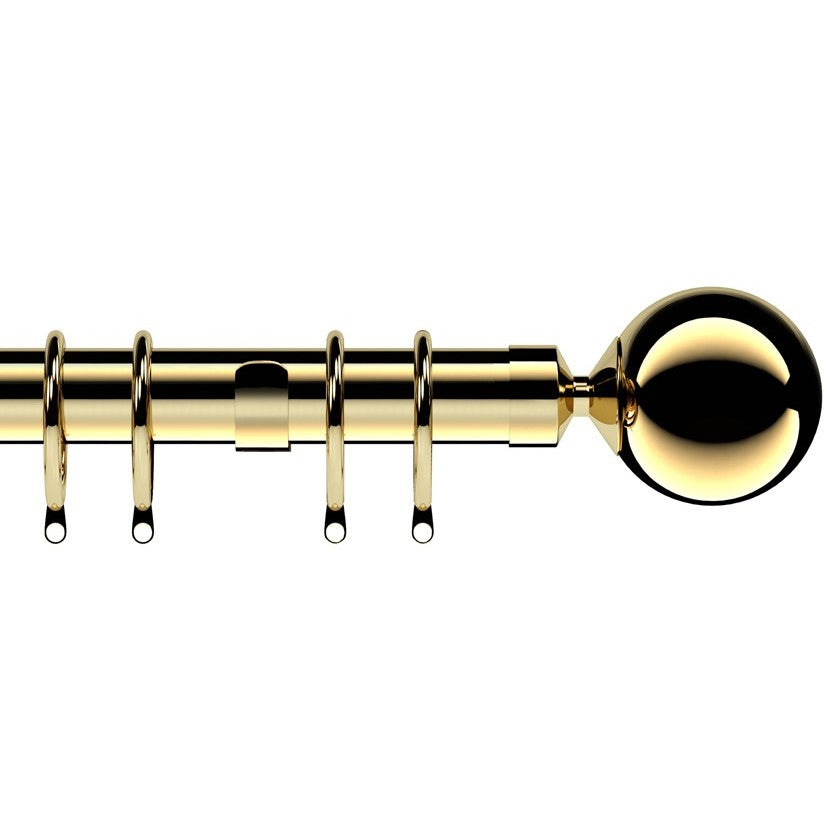28mm Nikola Curtain Pole Bright Brass