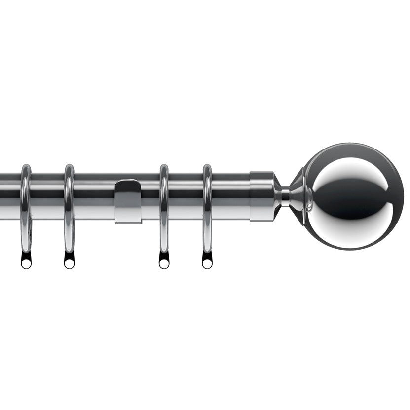 28mm Nikola Curtain Pole Chrome
