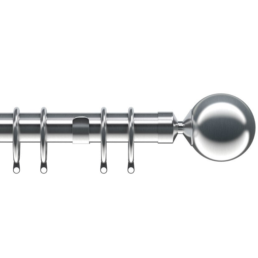 28mm Nikola Curtain Pole Satin Silver