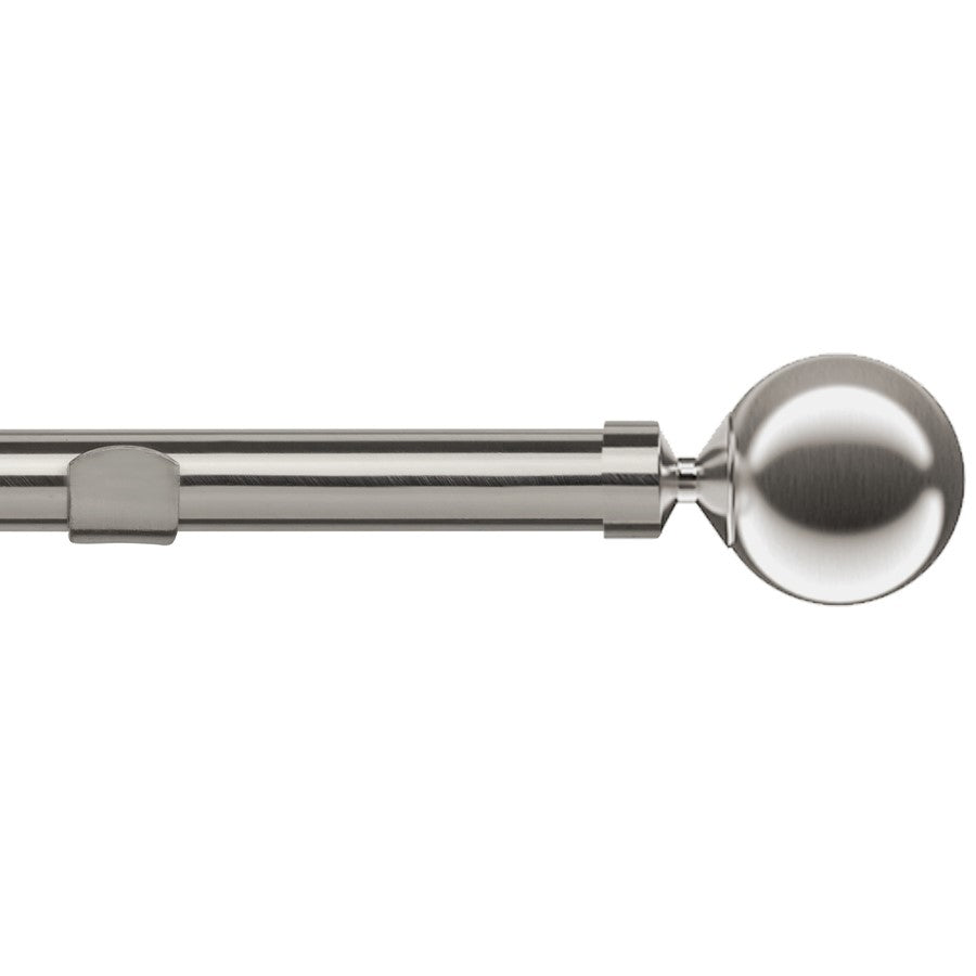 Sphere 28mm Eyelet Curtain Pole Satin Silver
