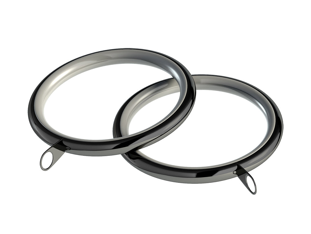 28mm Nikola Ball Metal Curtain Pole Polished Graphite